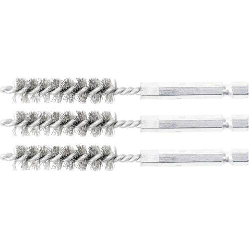 Brosse en Acier 3 pcs - 11 mm, 6,3 mm (1/4) - Résistante et Polyvalente pour Nettoyage et Débouchage - D-Work