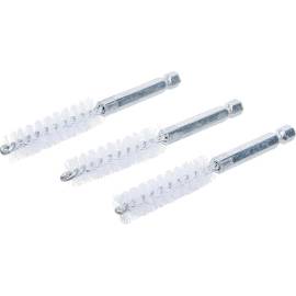 Brosse Plate Nylon 12 mm x 6,3 mm - Lot de 3 Pièces - Résistante et Polyvalente pour Nettoyage Précis - BGS