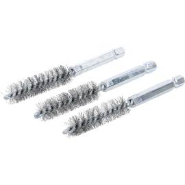 Brosse en Acier 12 mm - 3 Pièces, 6,3 mm (1/4 ) - Résistante et Pratique pour Nettoyage et Débouchage - BGS