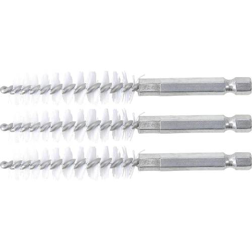 Brosse Plate Nylon 13 mm - Lot de 3 - Poils Résistants et Précision de Nettoyage, Plastique, Pro - D-Work