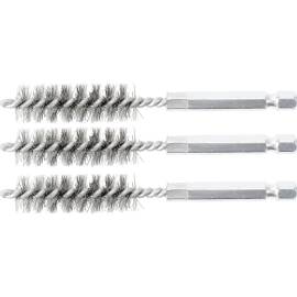 Brosse en Acier 3 Pièces - 13 mm, 6,3 mm (1/4 ) - Résistante et Polyvalente pour Nettoyage et Débouchage - BGS