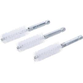 Brosse Plate Nylon 15 mm - Lot de 3, 6,3 mm (1/4 ) - Résistante et Polyvalente pour Nettoyage Précis - BGS