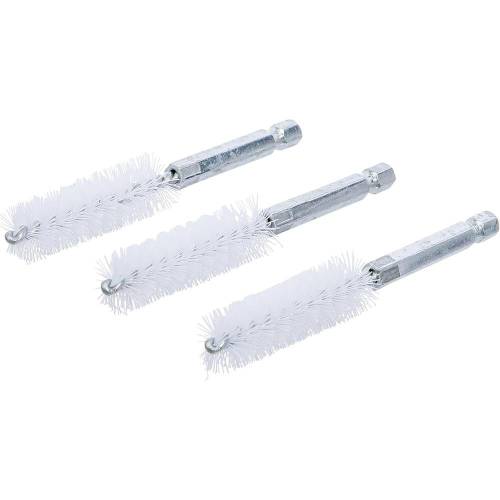 Brosse Plate Nylon 15 mm - Lot de 3, 6,3 mm (1/4 ) - Résistante et Polyvalente pour Nettoyage Précis - BGS