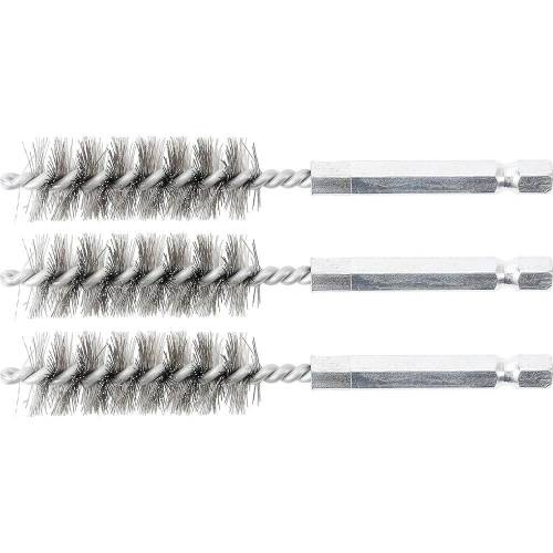 Brosse en Acier 15 mm - 3 pcs, 6,3 mm (1/4) - Résistante et Polyvalente pour Nettoyage et Décapage - D-Work