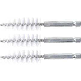 Brosse Plate Nylon 16 mm - Lot de 3, 6,3 mm (1/4) - Résistante et Polyvalente pour Nettoyage Précis - D-Work