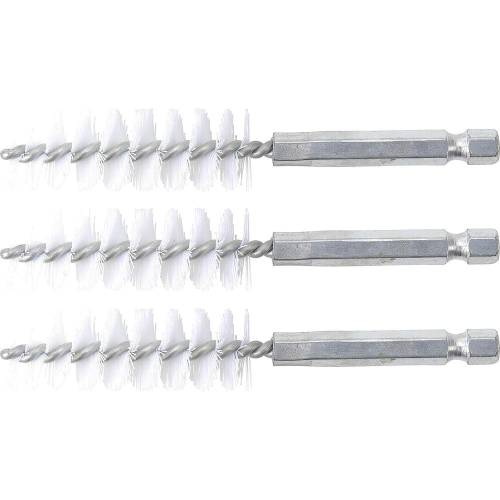 Brosse Plate Nylon 16 mm - Lot de 3, 6,3 mm (1/4) - Résistante et Polyvalente pour Nettoyage Précis - D-Work