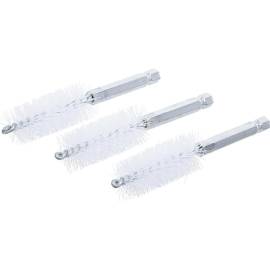 Brosse Plate Nylon 18 mm - Lot de 3, Manche 6,3 mm (1/4) - Résistante et Polyvalente pour Nettoyage Précis - D-Work
