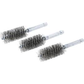 Brosse en Acier 19 mm - 3 pcs, 6,3 mm (1/4) - Résistante et Pratique pour Nettoyage et Débouchage - D-Work