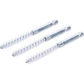 Brosse Plate Nylon 8 mm - 3 pcs, 6,3 mm (1/4) - Résistante et Polyvalente pour Nettoyage Précis - D-Work