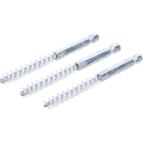 Brosse Plate Nylon 8 mm - 3 pcs, 6,3 mm (1/4) - Résistante et Polyvalente pour Nettoyage Précis - D-Work