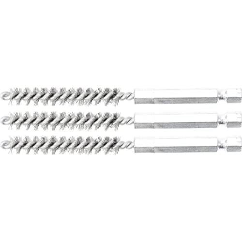 Brosse en Acier 3 Pièces Ø8 mm - Tige 6,3 mm (1/4 ) - Nettoyage et Dérouillage Efficace - BGS
