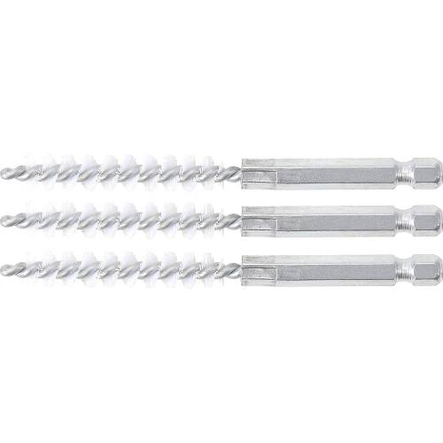 Brosse Plate Nylon 9 mm x 6,3 mm - Lot de 3 Pièces - Résistante et Polyvalente pour Nettoyage Précis - BGS
