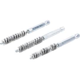 Brosse en Acier 3 Pièces - 9 mm, 6,3 mm (1/4 ) - Nettoyage et Dérouillage Efficace - BGS