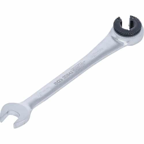Clé Mixte à Cliquet Ouverte 12 mm - Précision et Confort d Utilisation, Acier, Zones Difficiles - D-Work