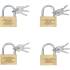Jeu de Cadenas en Laiton 40 mm - 4 Pièces, Verrouillage Simultané - Sécurité et Praticité - BGS