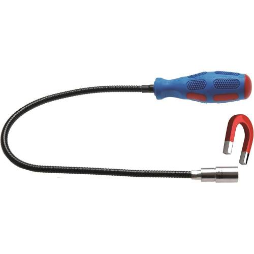 Aimant Flexible avec LED 600 mm - Force Traction 1,5 kg - Pratique et Lumineux, Plastique, Zones Difficiles - D-Work