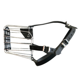 Muselière métallique/cuir renforcée pour chien de type Rottweiler, Dog Allemand - 846 - ABC Sport Klin