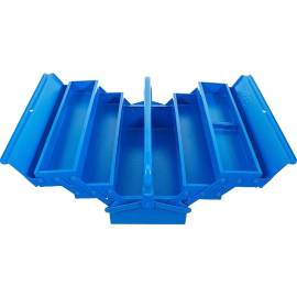 Caisse à Outils Métallique Vide 420x200x200 mm - 5 Compartiments - Solide et Pratique pour Rangement - BGS