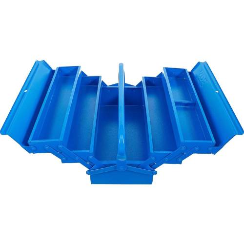 Caisse à Outils Métallique Vide 420x200x200 mm - 5 Compartiments - Solide et Pratique pour Rangement - BGS