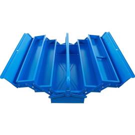 Caisse à Outils Métallique Vide 530x200x200 mm - 5 Compartiments - Solide et Pratique - BGS