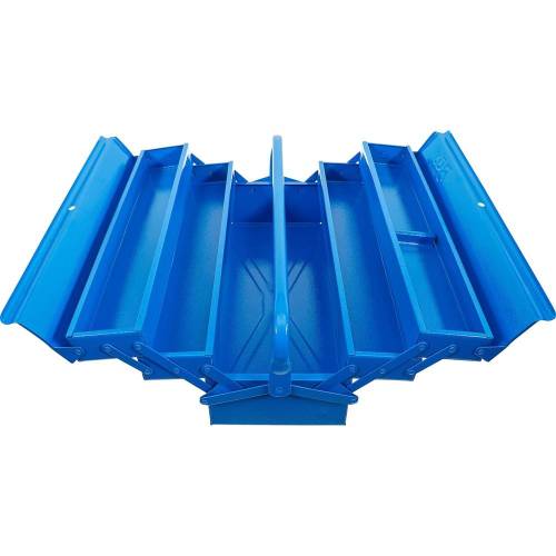 Caisse à Outils Métallique Vide 530 x 200 x 200 mm - 5 Compartiments - Solide et Pratique, Pro - D-Work