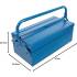 Caisse à Outils Métallique Vide 420 x 200 x 150 mm - 3 Compartiments - Robuste et Pratique, Pro - D-Work