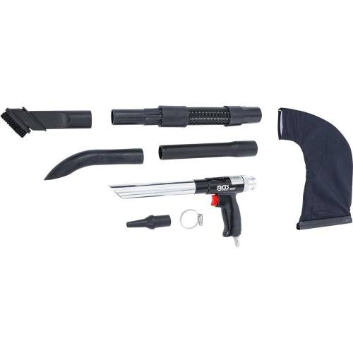 Pistolet à Air Comprimé Aspirant et Soufflant Réversible - 8 Pièces - Polyvalent et Pratique pour Nettoyage et Soufflage - BGS