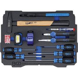 Insert pour BOXSYS1 2 - Jeu de 12 Marteaux, Pinces, Tournevis - Outils Polyvalents et Pratiques - BGS