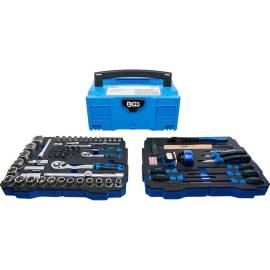 Jeu de Douilles, Marteaux, Pinces, Tournevis 77 pièces - 6,3 mm (1/4 ) et 12,5 mm (1/2 ) - Coffret Systainer - Outils Comp - BGS