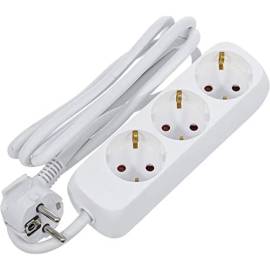 Barre de Prises de Courant Triple 1,4 m - Cordon 3 x 1,5 mm^2 - Protection IP20, Usage Domestique - D-Work