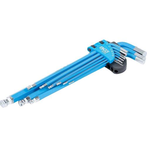 Jeu de Clés Allen Extra Longues 1,5-10 mm - 9 pcs, Six Pans Intérieurs à Tête Sphérique - Précision et Accessibilité - D-Work