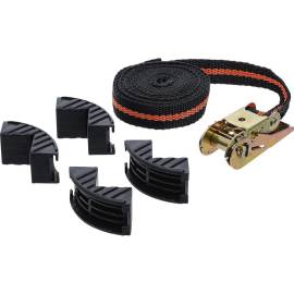 Sangle à Cliquet 5m x 25mm - 4 Mâchoires de Protection - Fixation Sécurisée et Résistante - BGS