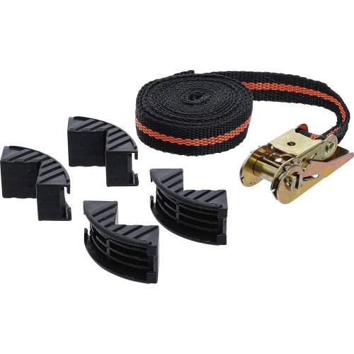 Sangle à Cliquet 5m x 25mm - 4 Mâchoires de Protection - Fixation Sécurisée et Résistante - BGS