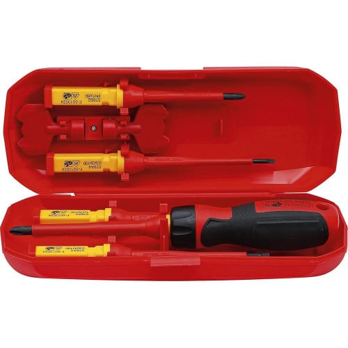 Jeu de Tournevis VDE 8 pcs - Lames de Réserve - Isolation Sécurisée et Polyvalence - Acier, Pro - D-Work