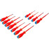 Jeu de Tournevis VDE 11 pcs - Pointe Extra Fine - Isolation et Précision pour Électricien, Chrome-Vanadium - D-Work
