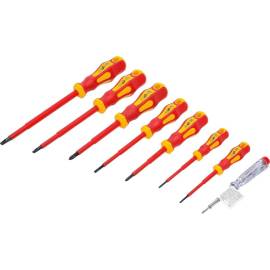 Jeu de Tournevis VDE 8 pcs - Isolation Sécurisée, Ergonomique, Chrome-Vanadium, Pro, 1000 V - D-Work