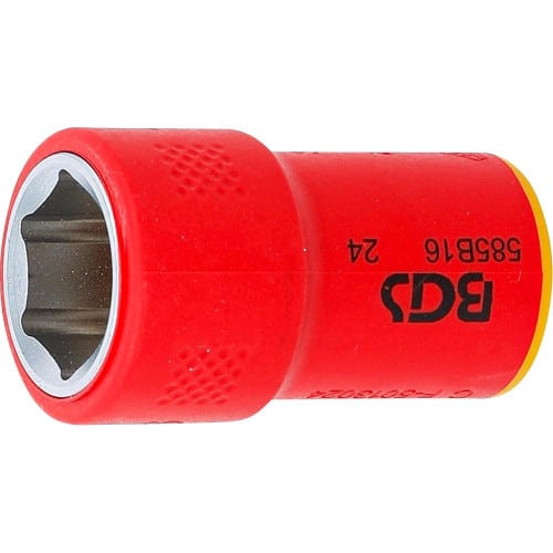 Douille pour Clé VDE Six Pans 10 mm - 16 mm - Isolation Sécurisée et Précision, Acier, Pro, 1000 V - D-Work