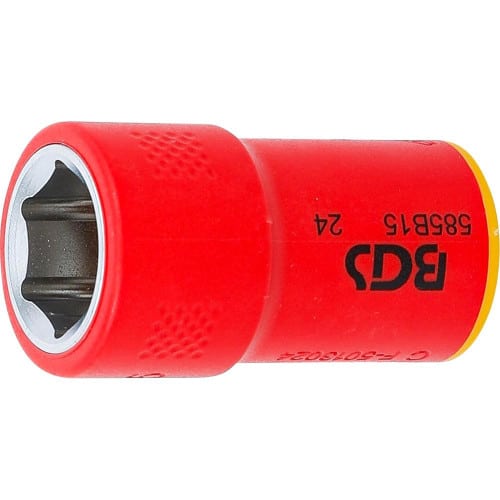 Douille pour Clé VDE Six Pans 10 mm (3/8) - 15 mm - Sécurité Électrique et Précision - Acier - D-Work