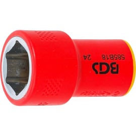 Douille pour Clé VDE Six Pans 10 mm (3/8) - 18 mm - Isolation Sécurisée et Précision, Acier, Pro - D-Work