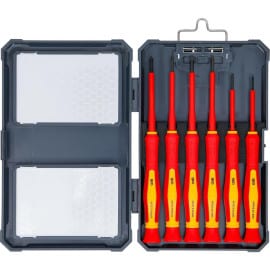 Jeu de Tournevis de Précision VDE 6 pcs - Isolation Sécurisée, Précision et Confort d Utilisation - D-Work