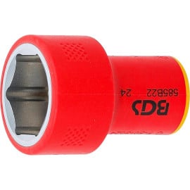Douille pour Clé VDE Six Pans 10 mm (3/8 ) - 22 mm - Isolation Sécurisée et Précision - BGS