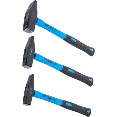 Jeu de Marteaux de Serrurier 3 Pièces 300/500/800 g - Manche Fibres de Verre, Norme DIN 1041 - Précision et Durabilité - BGS