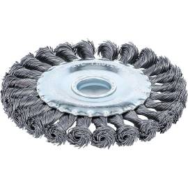 Brosse Plate et Ronde Tressée Ø125 mm - Poils Résistants - Nettoyage Efficace et Durable - BGS