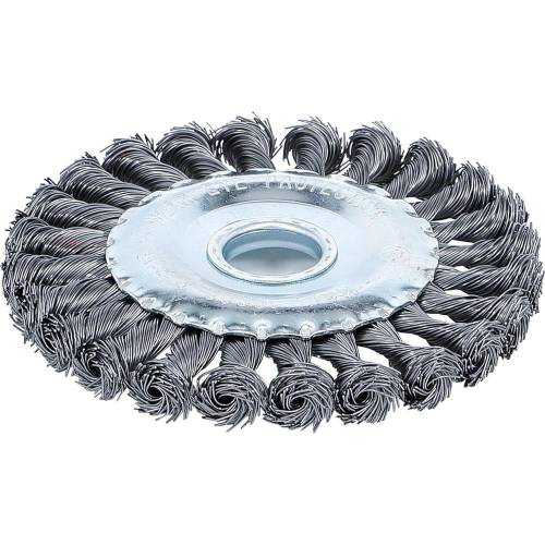 Brosse Plate et Ronde Tressée Ø125 mm - Poils Résistants - Nettoyage Efficace et Durable - BGS