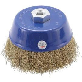 Brosse Ronde 125x75 mm - Réception M14 x 2,0 - Acier, Usage Industriel - Nettoyage Efficace et Durable - BGS