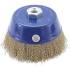 Brosse Ronde 125x75 mm - Réception M14 x 2,0 - Acier, Usage Industriel - Nettoyage Efficace et Durable - BGS