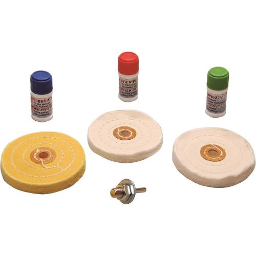 Kit de Polissage pour Métal Doux 7 Pièces - Accessoires Complets - Finition Brillante et Protection - BGS
