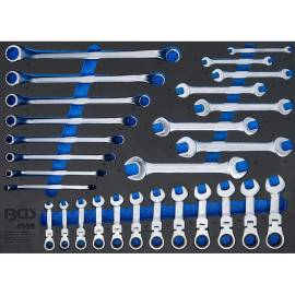Insert de Servante d Atelier 3/3 - 28 pcs Clés Mixtes et Polygonales Pliables - Organisation et Accessibilité Optimales - D-Work