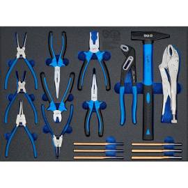 Insert de Servante d Atelier 3/3 - Jeu de 17 pcs Marteaux, Pinces, Chasse-Goupilles - Outils Polyvalents et Pratiques - D-Work