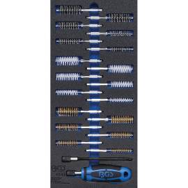 Insert de Servante d Atelier 1/3 - Assortiment 20 Brosses - Polyvalent et Pratique pour Nettoyage - D-Work